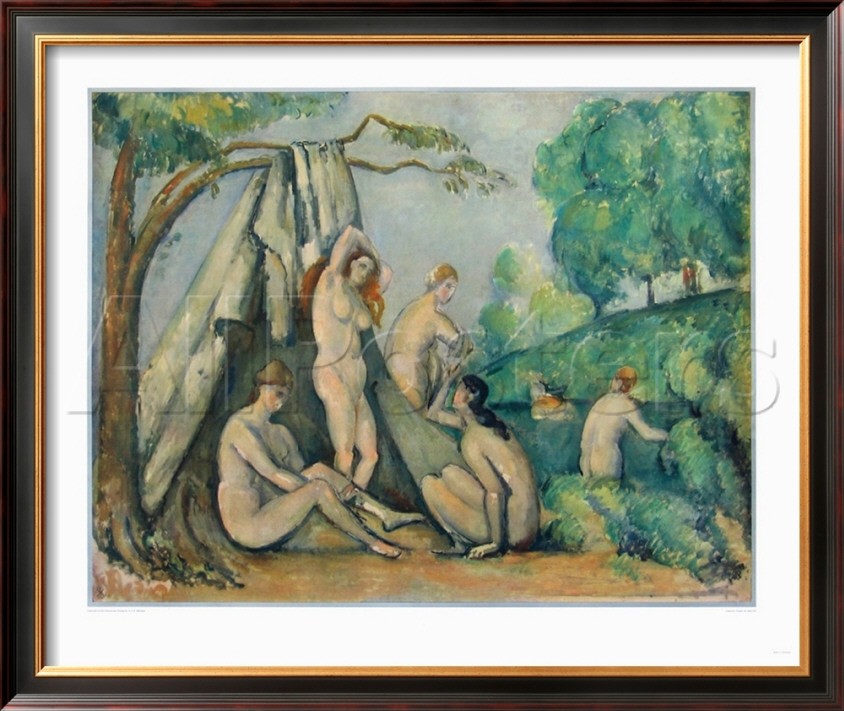 Bathers in Front of a Tent - Paul Cezanne Painting